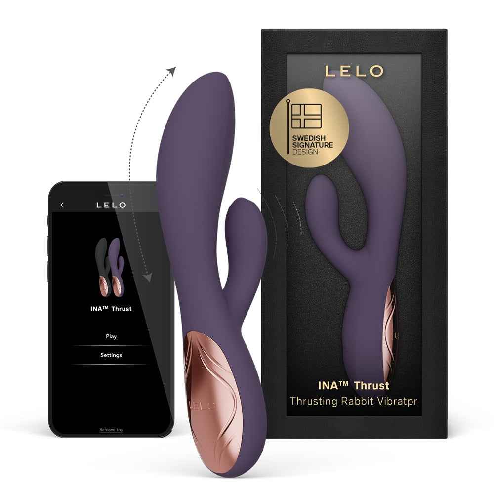 LELO Ina Thrust Thrusting Rabbit Vibrator Purple Twilight